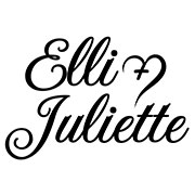 Logo der Dirndlmarke Elli & Juliette. Schwarzer, geschwungener Namensschriftzug in zwei Zeilen mit integriertem Herz-Plus-Symbol auf weißem Grund.